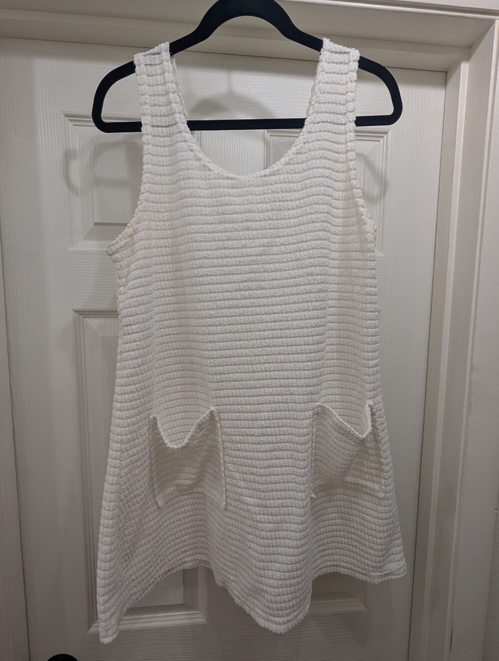 VINTAGE GLORIA’S FASHIONS WHITE TERRY CLOTH BEACH COVER-UP
